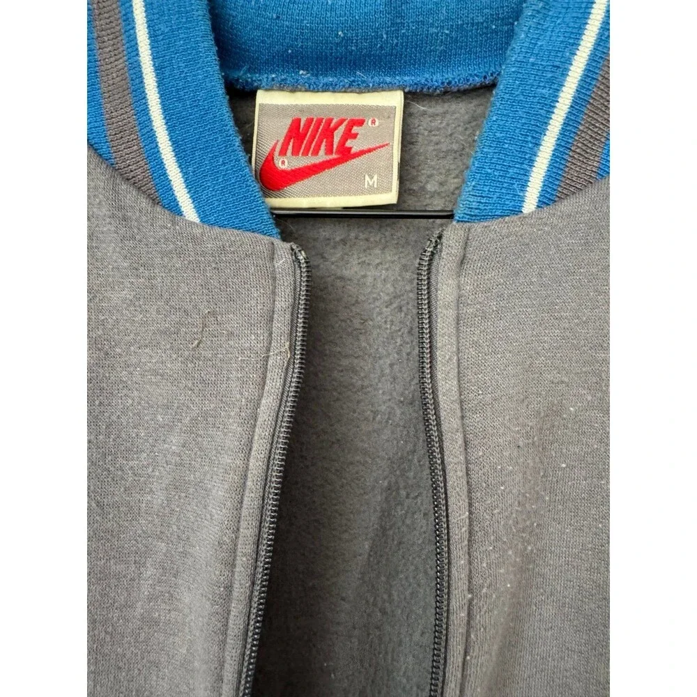 Vintage 80's Nike Men's Size Medium Track Varsity Bomber Jacket Coat Zip Up